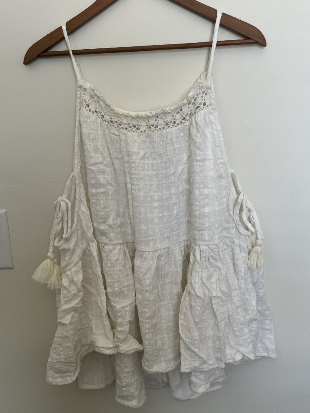 Gauze Peplum Top